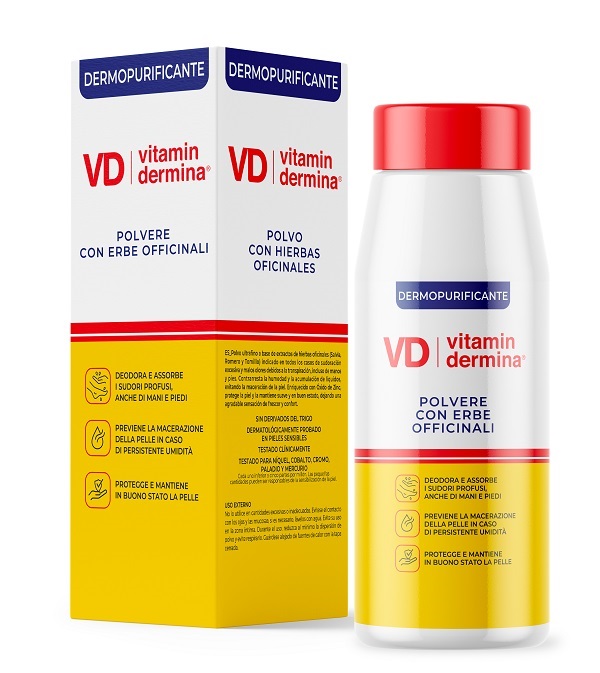 VITAMINDERMINA POLVERE ERBE OFFICINALI DERMOPURIFICANTE 100 G - Farmacia Castello Srl