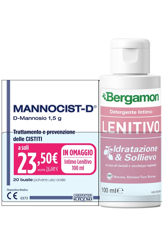 MANNOCIST-D 20 BUSTE TAGLIO PREZZO + BERGAMON DETERGENTE INTIMO LENITIVO 100 ML IN OMAGGIO - Farmacia Castello Srl